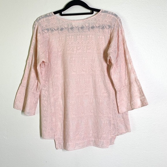 Etoile Isabel Marant Embroidered Blouse 0 XS Light Pink Peach Tunic Top - Picture 5 of 6